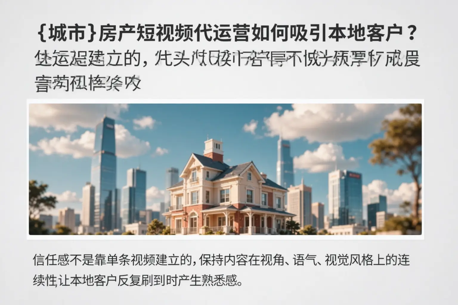 博兴房产短视频代运营如何吸引本地客户？
